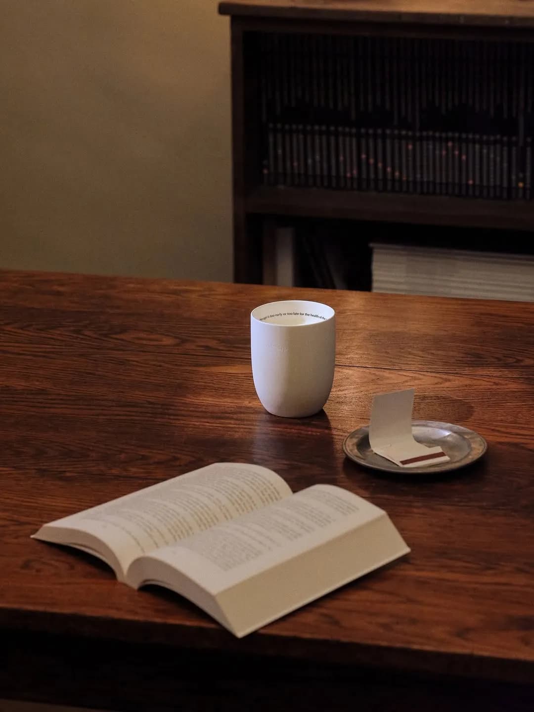 Each Aromatique Candle bears a quotation on the inside lip of its alabaster ceramic vessel—just one reason why they pair particularly well with an afternoon of reading, or pondering.
